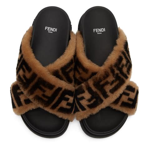 fendi sheepskin slides|fendi bubble slides.